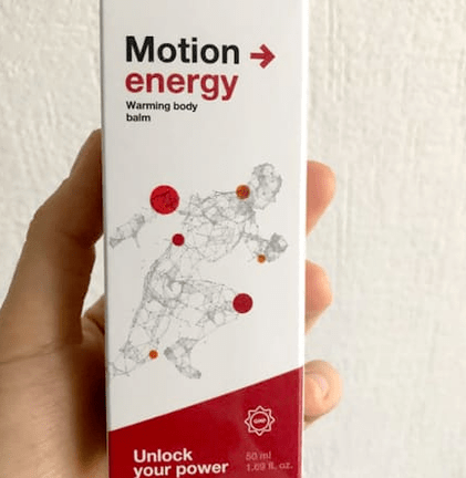 Packaging with Motion Energy balm, photo from Anna's review