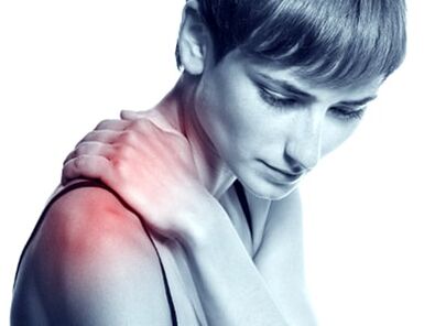 Pain in the shoulder joint due to arthrosis