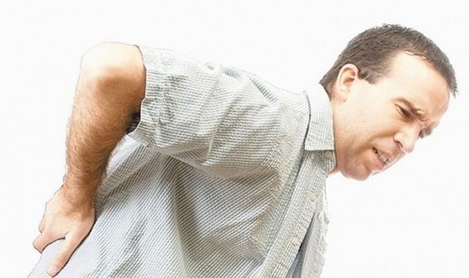 Spinal pain in the lumbar spine osteochondrosis